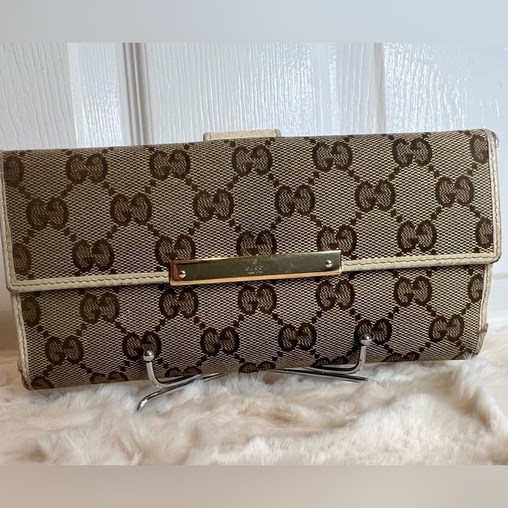 💚GUCCI CANVAS MONOGRAM CONTINENTAL WALLET - Picture 3 of 13